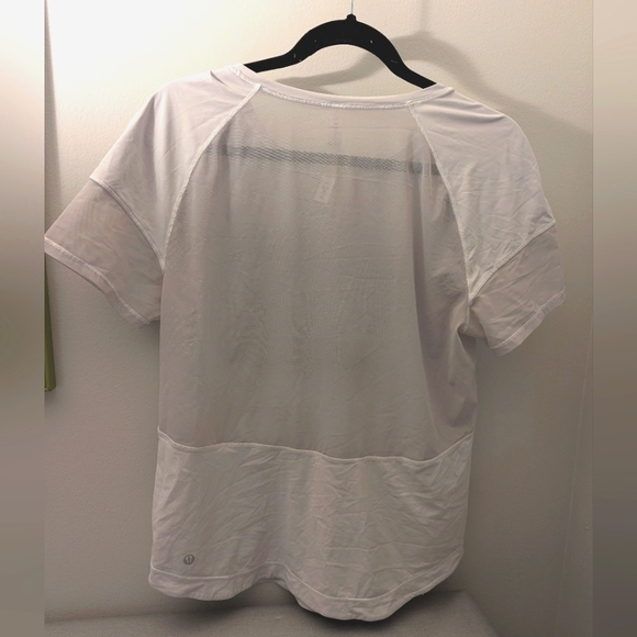 Lululemon White/Gray Workout Top with Mesh Paneling Size 10 - Picture 2 of 8